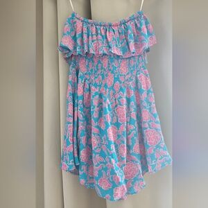 NWT Promesa Lilly Floral Smocked Strapless Romper